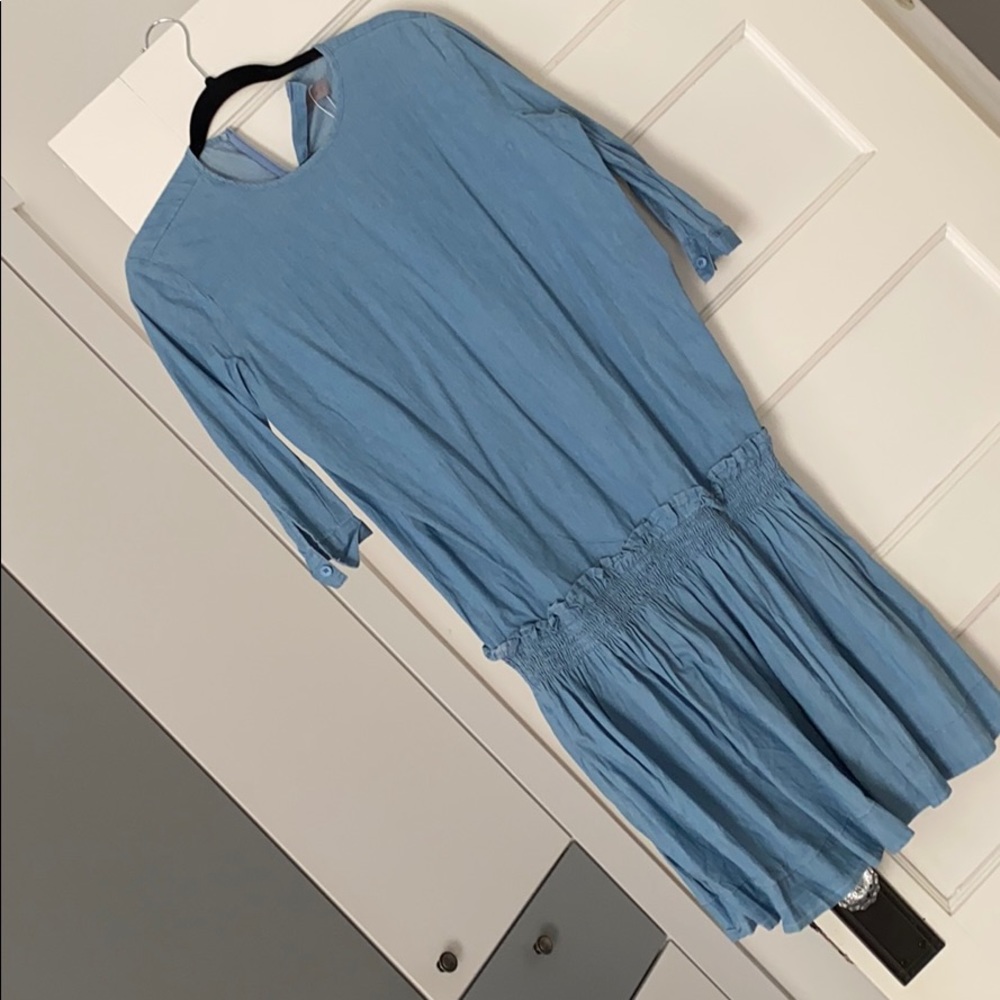 Denim dress low waisted